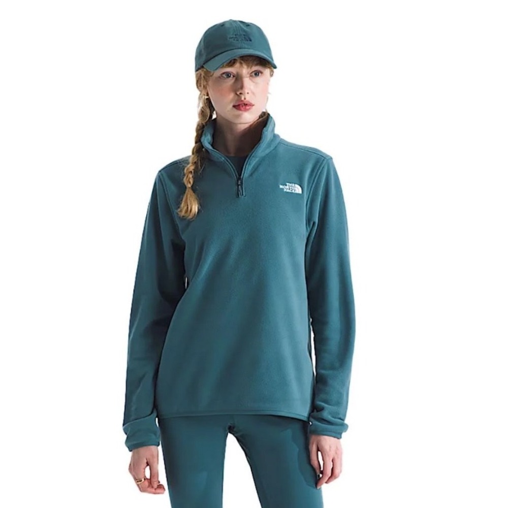 The North Face Glacier 1/4 Zip Fleece Jacket Teal Blue Medium